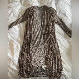 Womens long leopard print cover up.